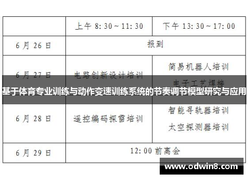 基于体育专业训练与动作变速训练系统的节奏调节模型研究与应用